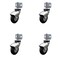 Service Caster 3'' Bright Chrome Neoprene Rubber CastersSide Mount Brackets-, 4PK SCC-GR03S310-NPRB-BC-71678-4-CB180-4 - alternate 1